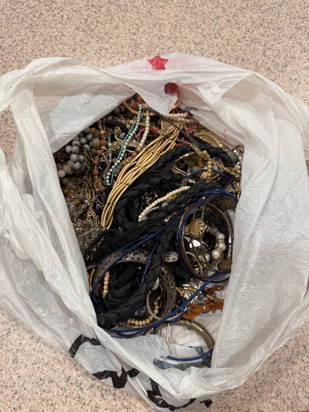 Mixed Costume Jewelry Lot - Black, Gold, Blue, Brown